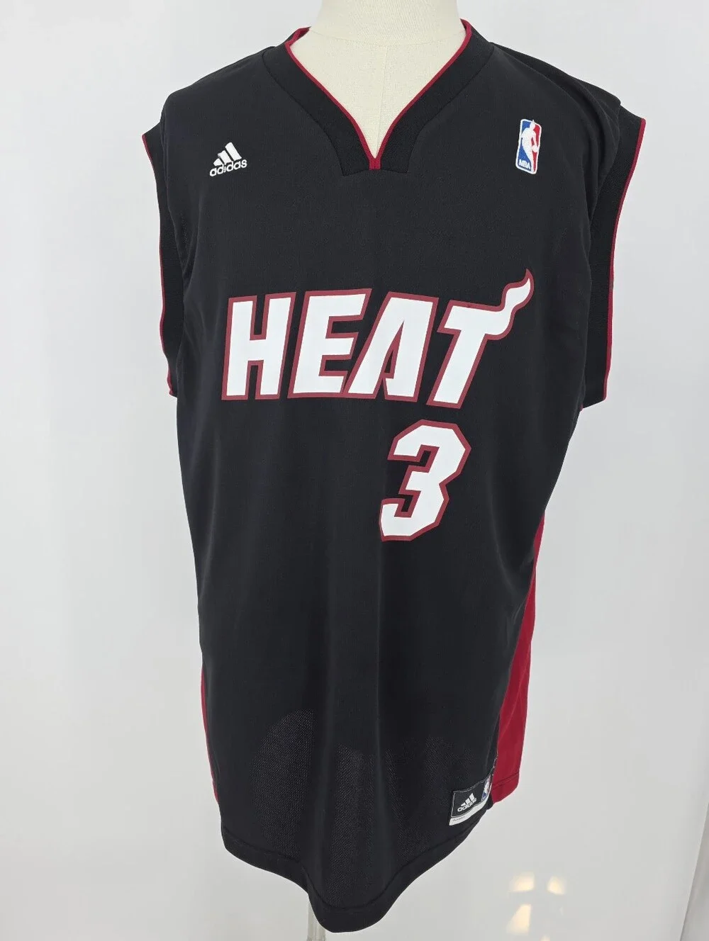Adidas Dwyane Wade #3 Miami Heat Jersey Mens Large Black NBA Basketball